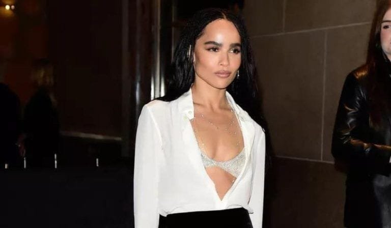 Zoë Kravitz con su sujetador brillante