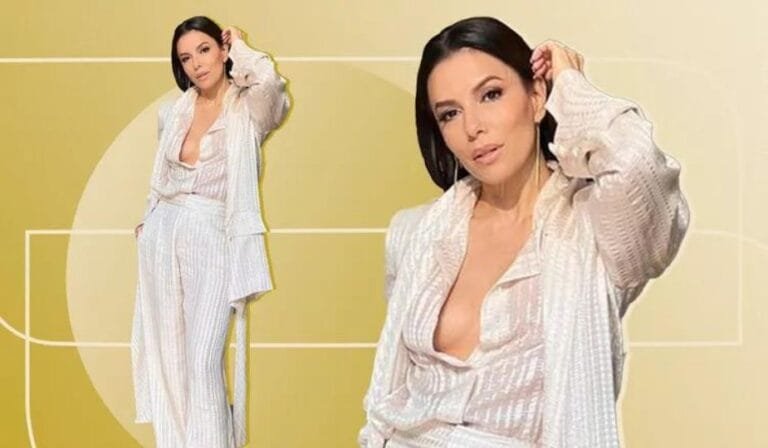 Eva Longoria lució un conjunto de 3 piezas ligero