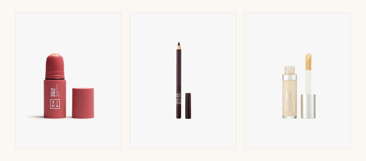 Stick, lápiz de ojos y corrector de 3ina