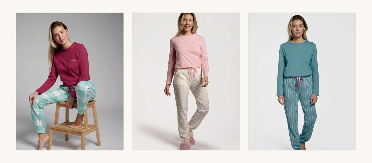 Pijamas de mujer de Ysabel Mora de cuadros, rosa y rayas