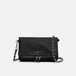 Bolso bandolera pequeño Laurini de Misako con solapa, en negro