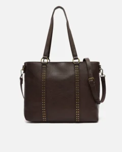 Mampini bolso shopper grande con asa bandolera extraíble y detalles metálicos de Misako