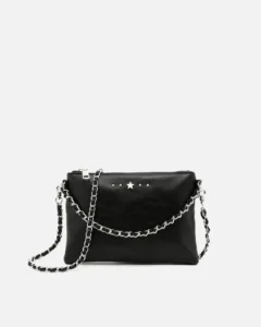 Bolso bandolera de fiesta Nescofi de Misako con doble cadena, en negro