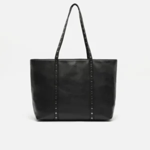 Bolso shopper Watty de Misako efecto piel mate con remaches, en negro