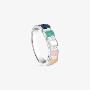 Anillo de plata con gemas multicolor motivo oso Mini Color de TOUS