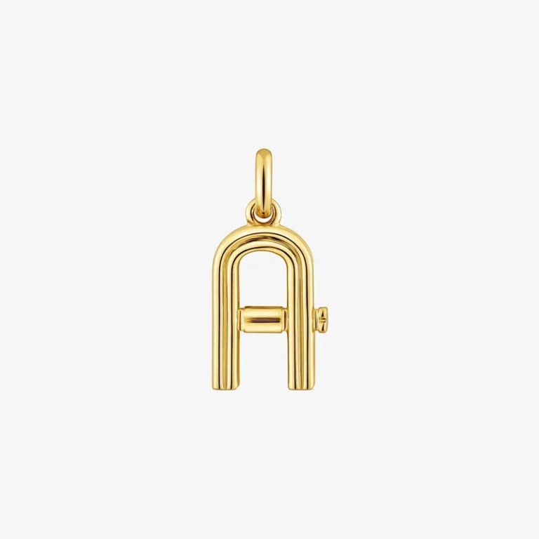 Colgante mediano letra A con baño de oro 18 kt sobre plata Alphabet de TOUS