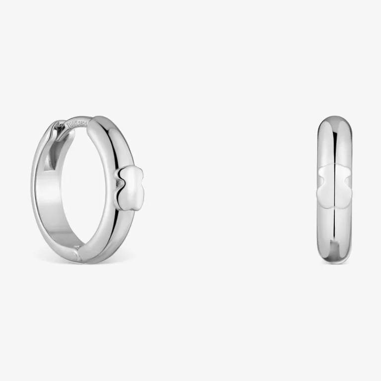 Pendientes de aro de plata con oso de 12 mm TOUS Basics