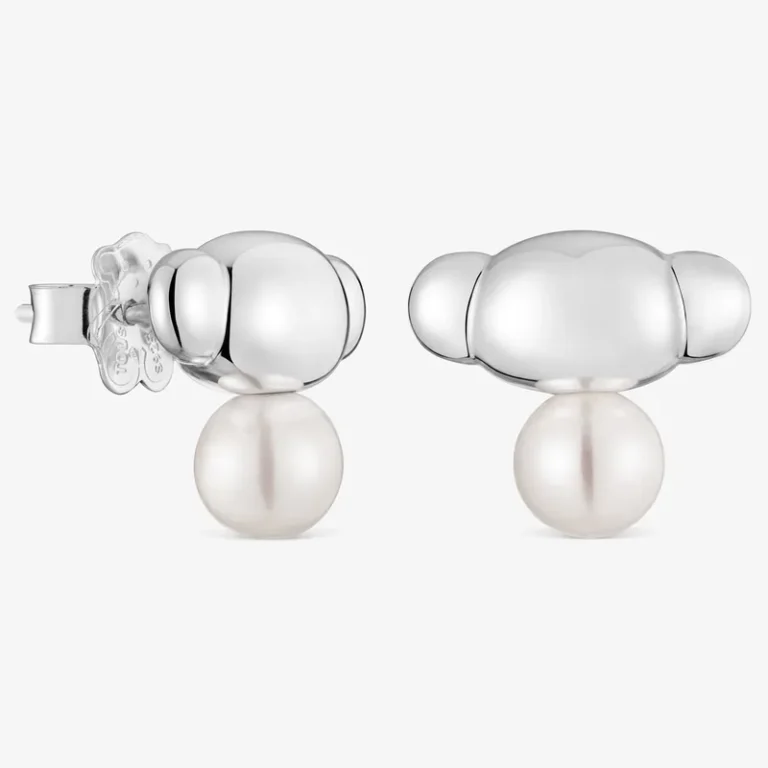 Pendientes de plata y perlas cultivadas Head to TOUS
