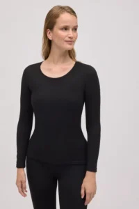 Camiseta térmica Extra Warm de cuello redondo de Ysabel Mora, en negro