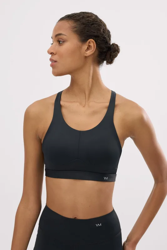 Sujetador deportivo Compressive de alto impacto con tirantes regulables de Ysabel Mora, en negro