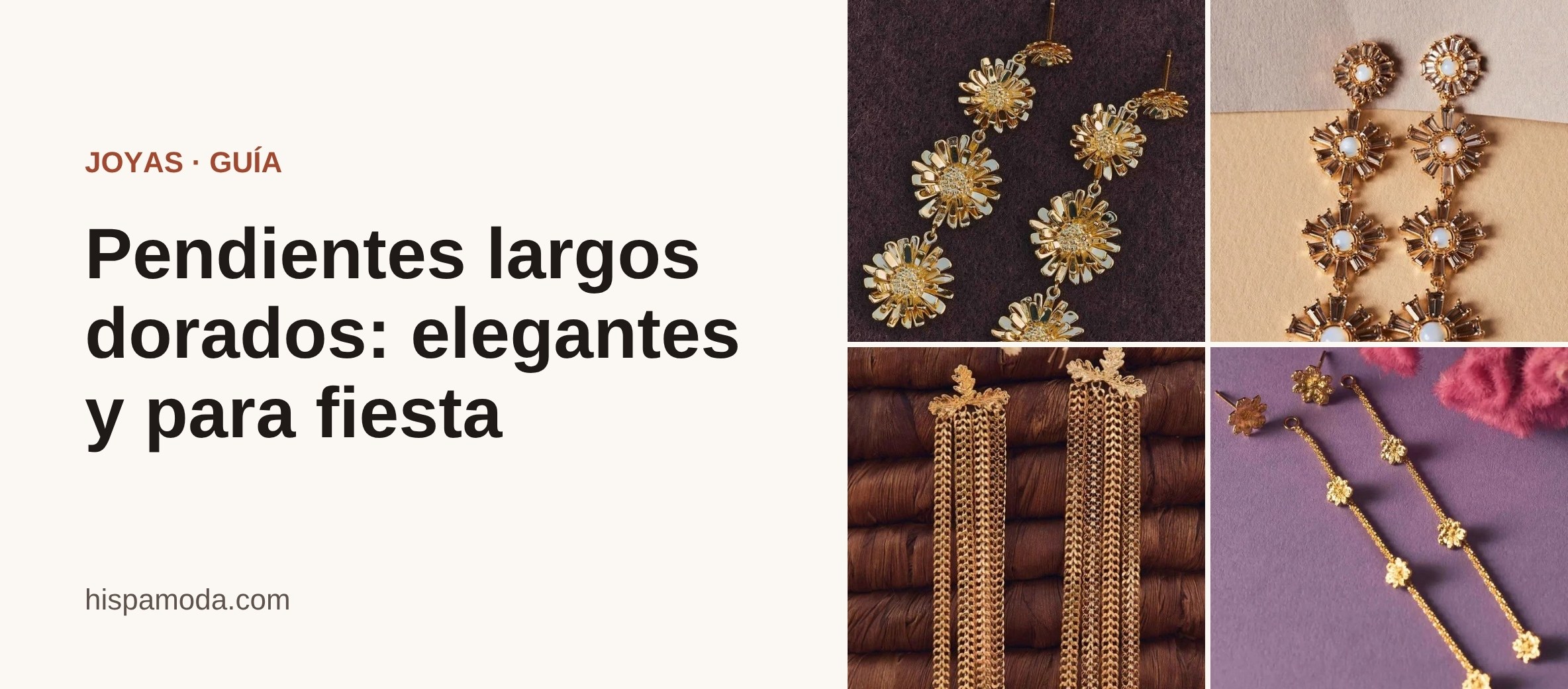 Portada: Pendientes largos dorados: elegantes y para fiesta